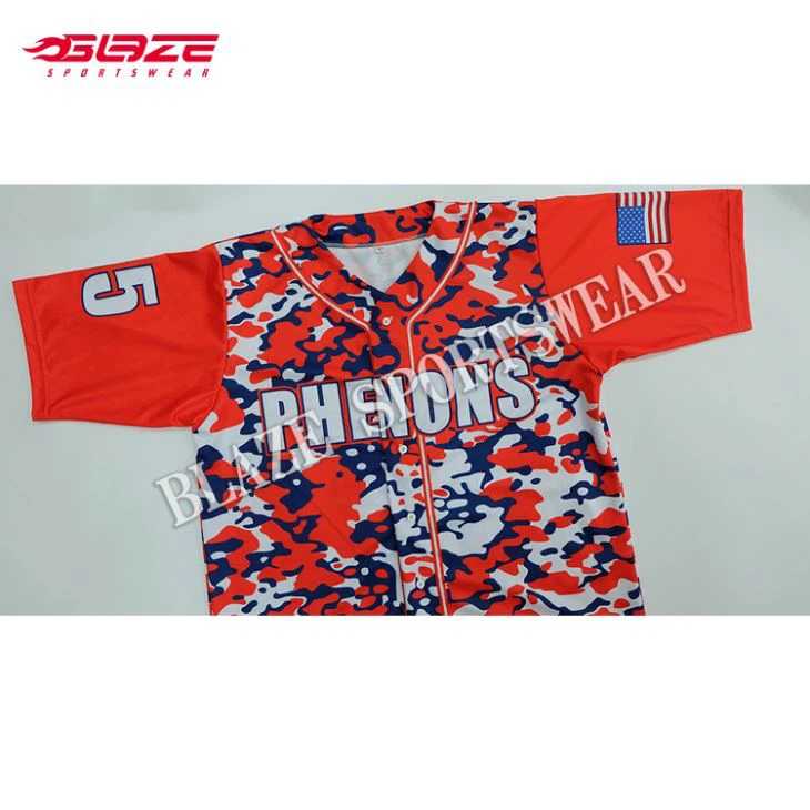 Youth Blank Camouflage Baseball Jerseys